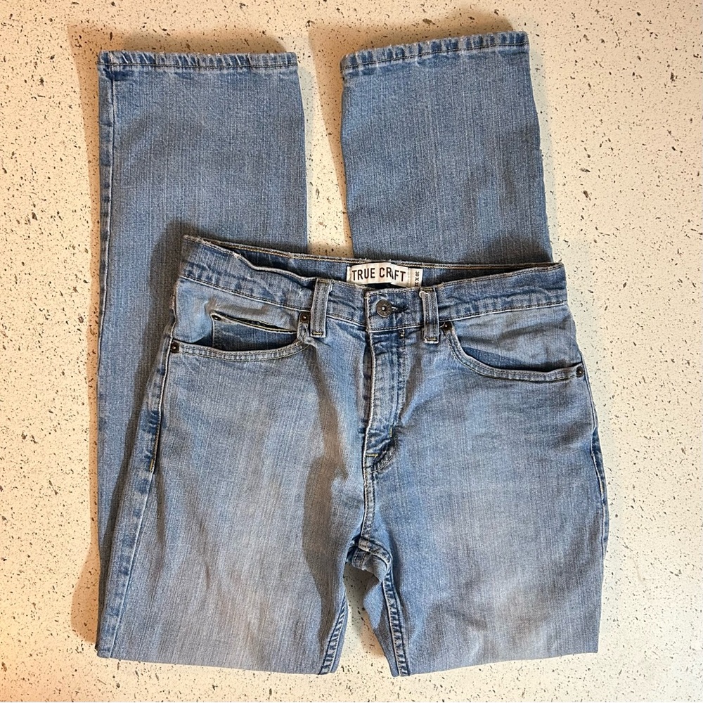 True Craft Faded Light Wash Blue Jeans Relaxed Fit 30x32